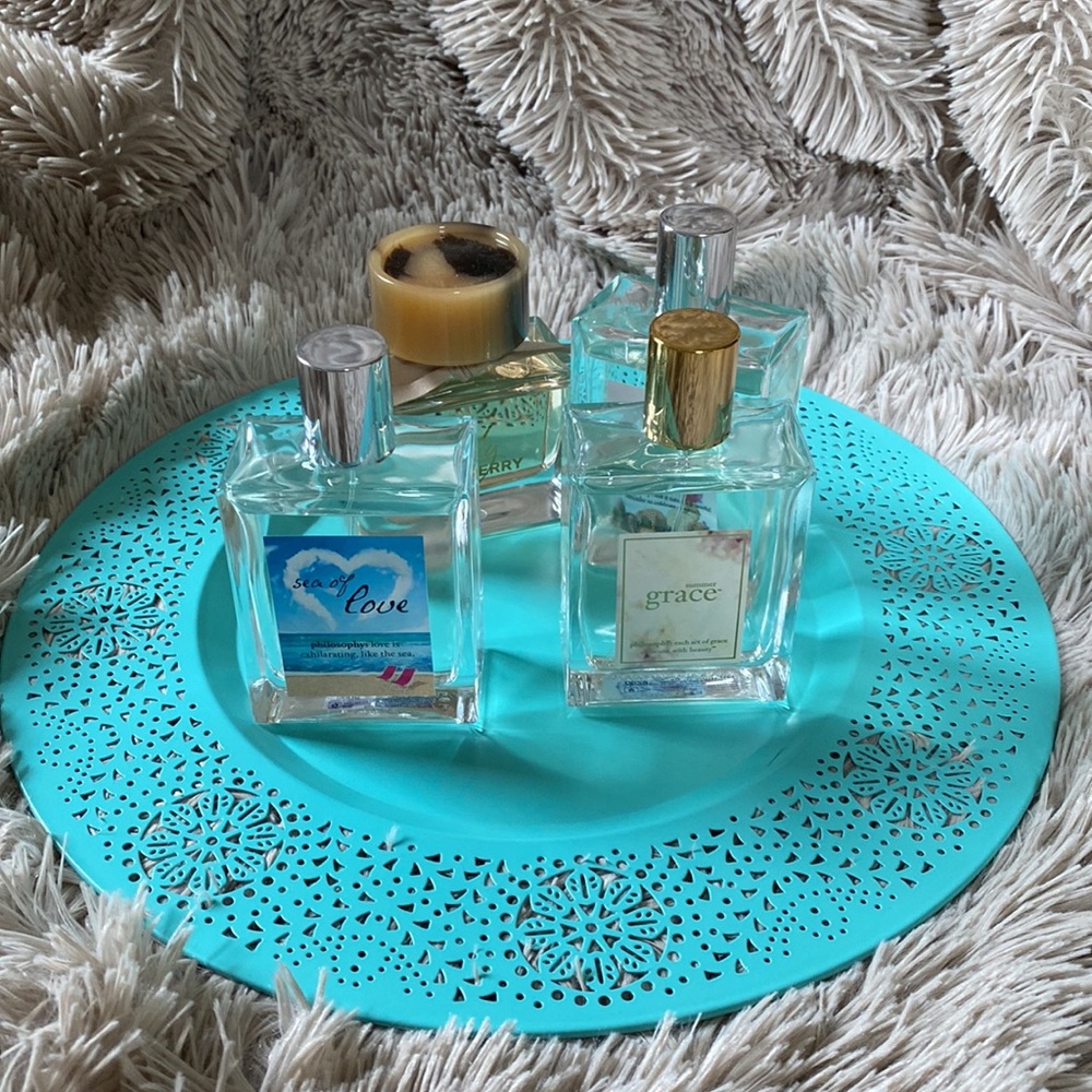 PIER 1 METAL CHARGER PLATE PERFUME TRAY EUC